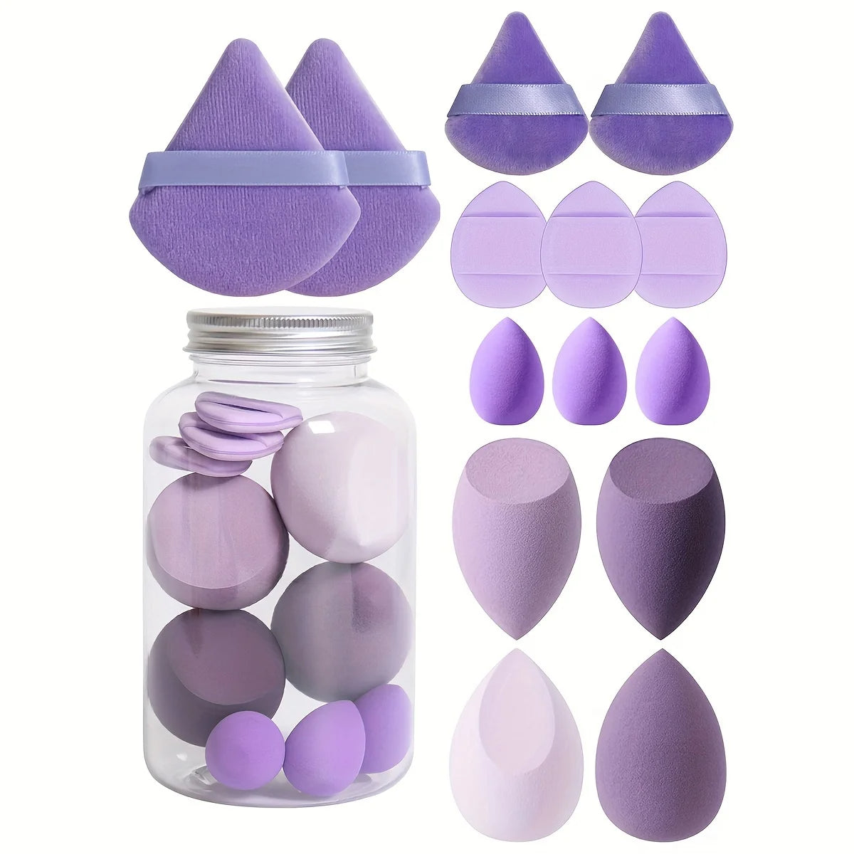 14 Pcs Makeup Sponge Powder Press Puffs Set