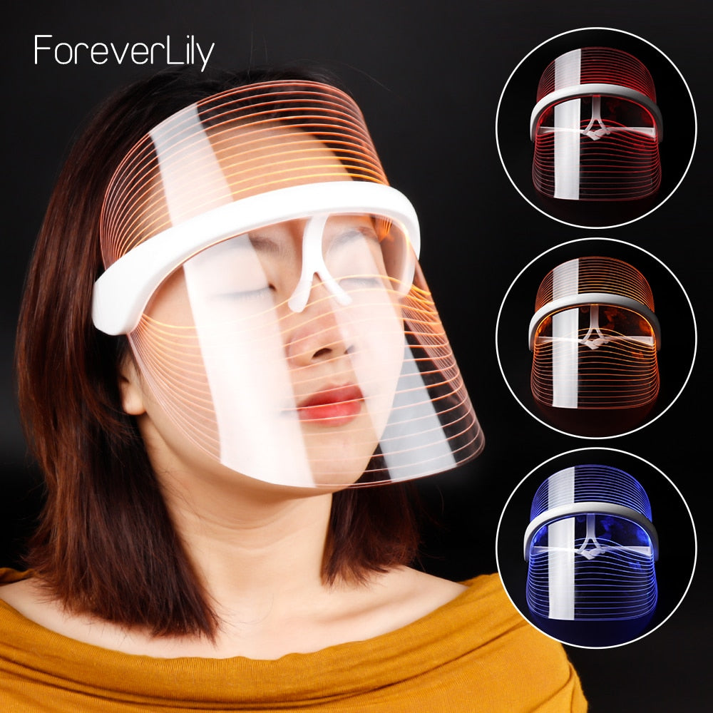 3 Colour LED Light Therapy Face Mask