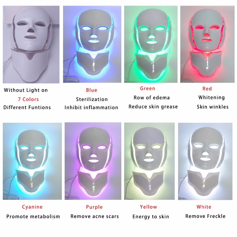 7 Colour Photon LED Facial + Neck Mask